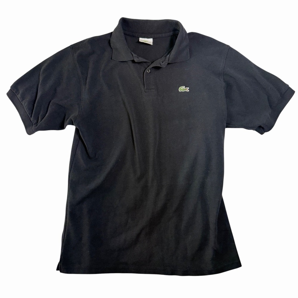 Vintage Lacoste Polo Shirt Mens XL Size 6 Black Pique Cotton Crocodile Logo